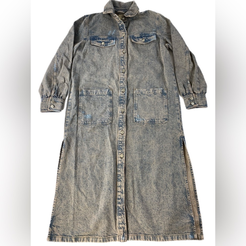 Free People Anna Lou Denim Duster NWOT Small - Picture 10 of 15